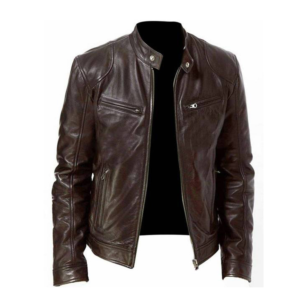 Maskuliner Winter-Lederjacke für Herren