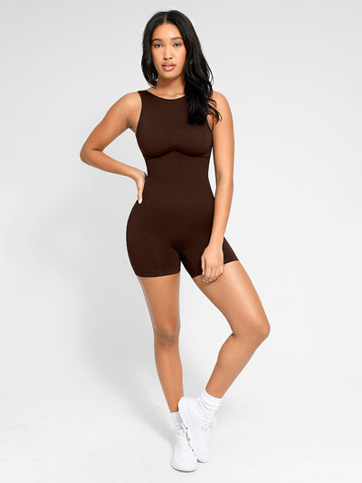 Eingebauter Shapewear-Strampler mit hohem Halsausschnitt