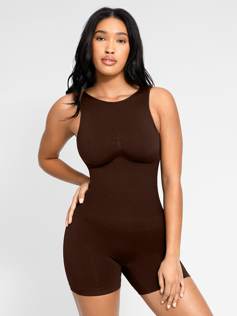 Eingebauter Shapewear-Strampler mit hohem Halsausschnitt
