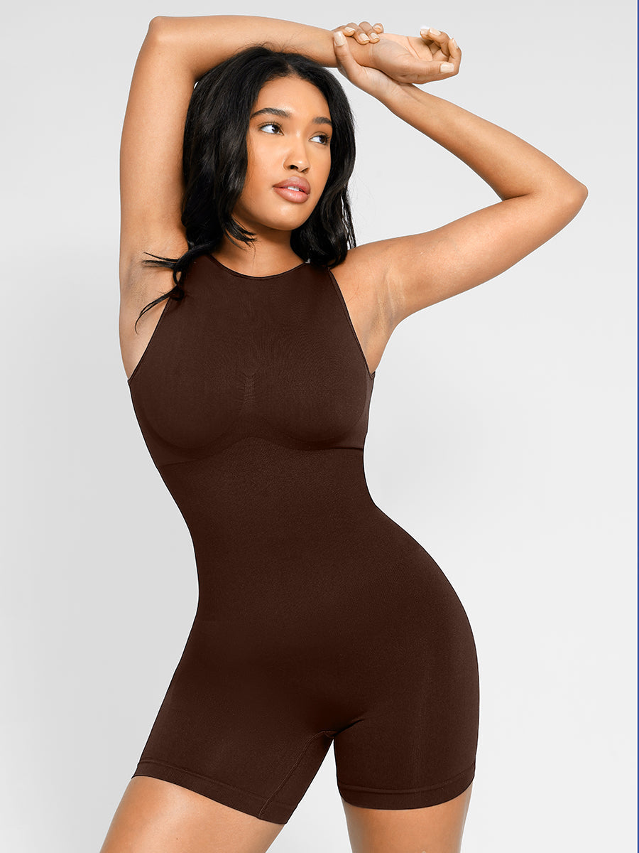 Eingebauter Shapewear-Strampler mit hohem Halsausschnitt