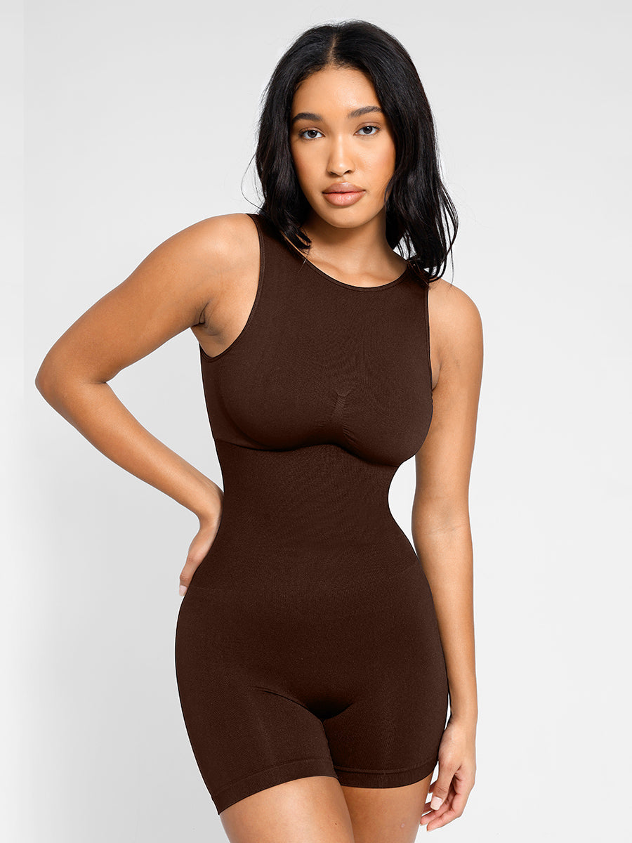 Eingebauter Shapewear-Strampler mit hohem Halsausschnitt