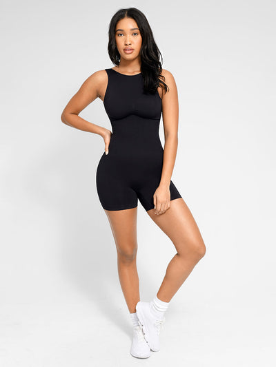 Eingebauter Shapewear-Strampler mit hohem Halsausschnitt