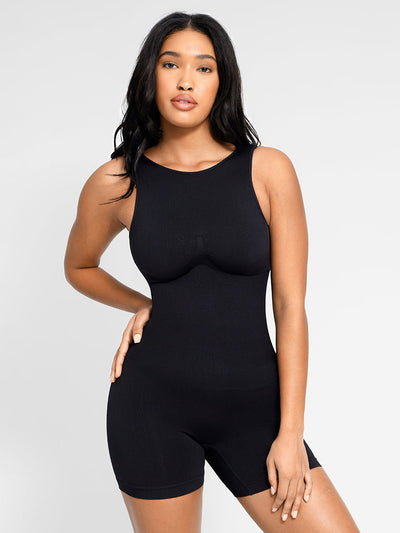 Eingebauter Shapewear-Strampler mit hohem Halsausschnitt