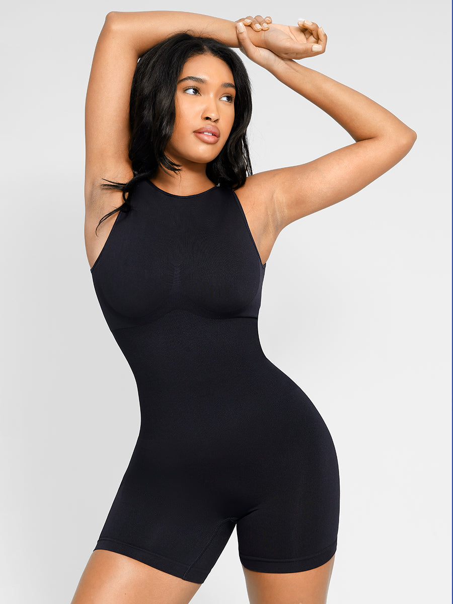 Eingebauter Shapewear-Strampler mit hohem Halsausschnitt