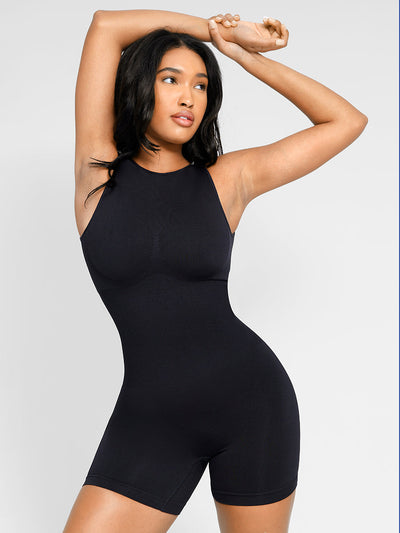 Eingebauter Shapewear-Strampler mit hohem Halsausschnitt