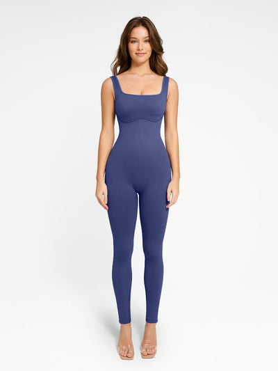 Shapewear-Strampler mit eckigem Ausschnitt und integriertem Schnitt