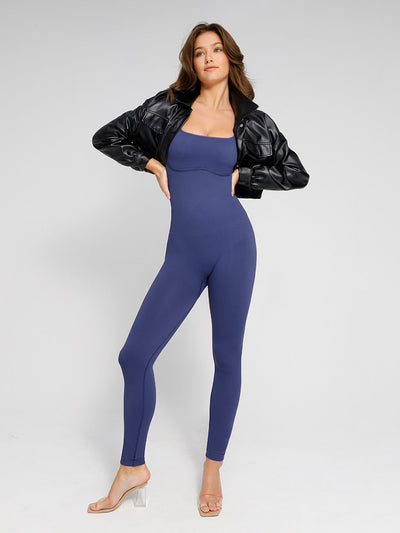 Shapewear-Strampler mit eckigem Ausschnitt und integriertem Schnitt