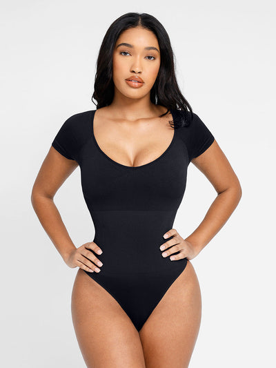 Kurzärmliger Bodysuit mit figurformender Wirkung