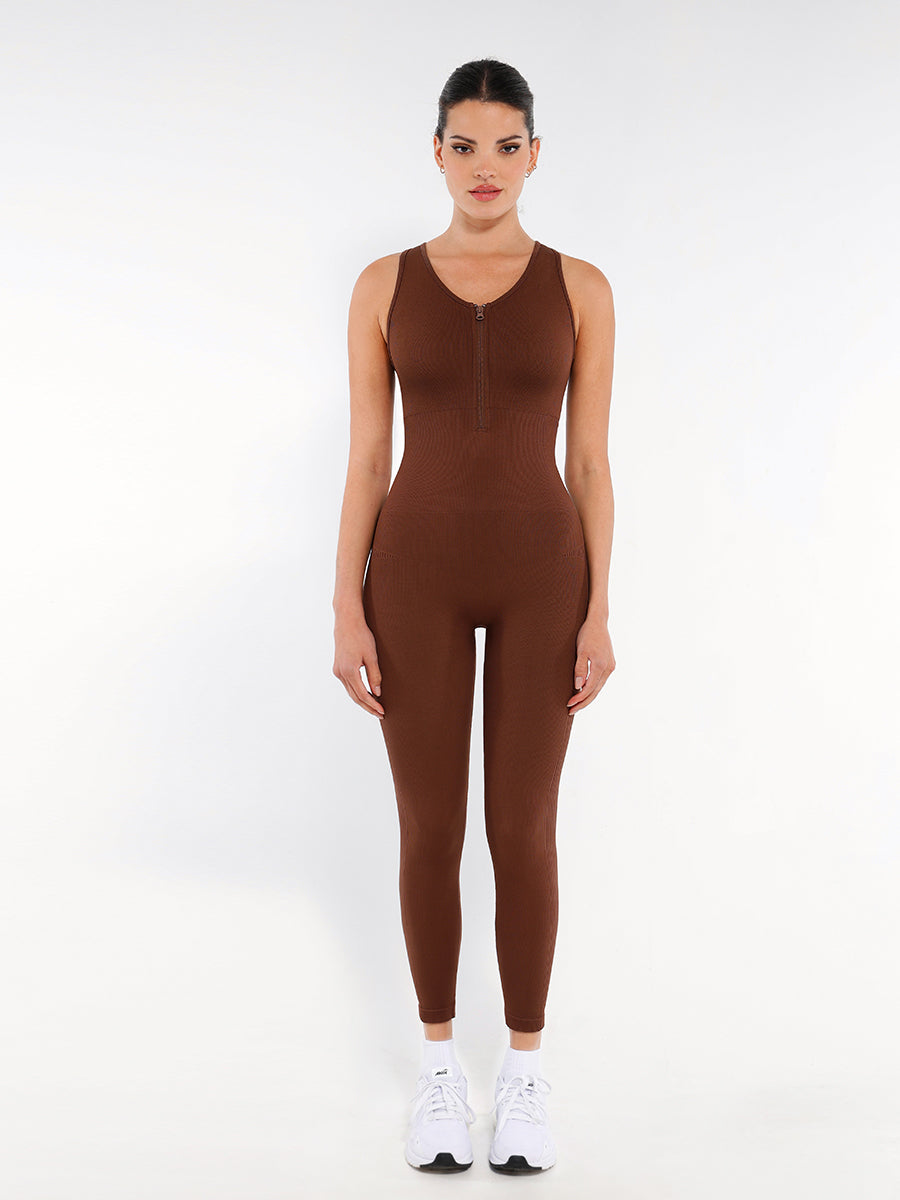 Nahtloser Shapewear-Jumpsuit mit Reißverschluss