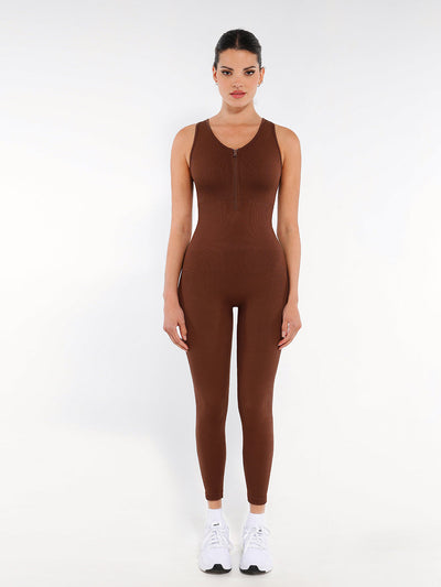 Nahtloser Shapewear-Jumpsuit mit Reißverschluss