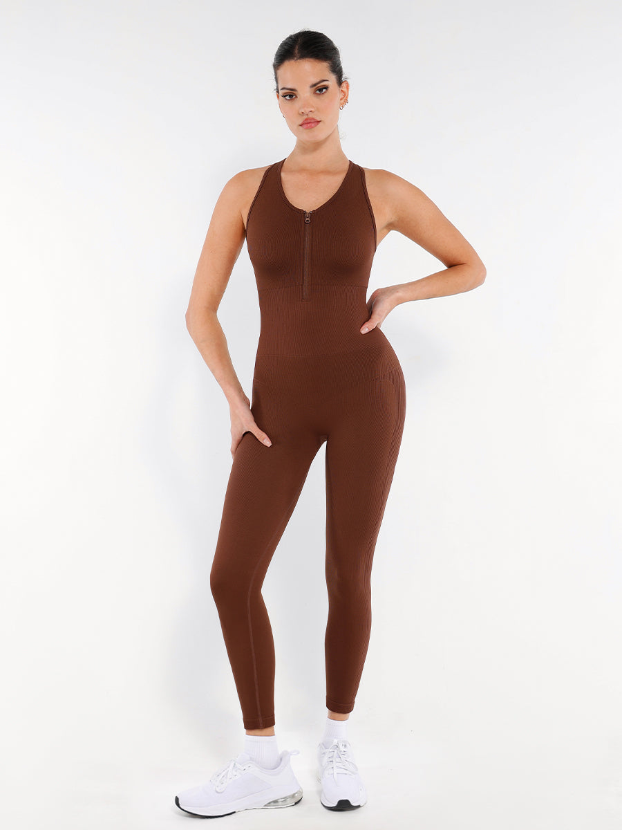 Nahtloser Shapewear-Jumpsuit mit Reißverschluss