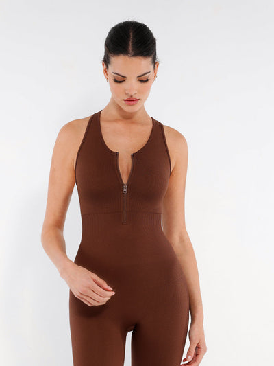 Nahtloser Shapewear-Jumpsuit mit Reißverschluss
