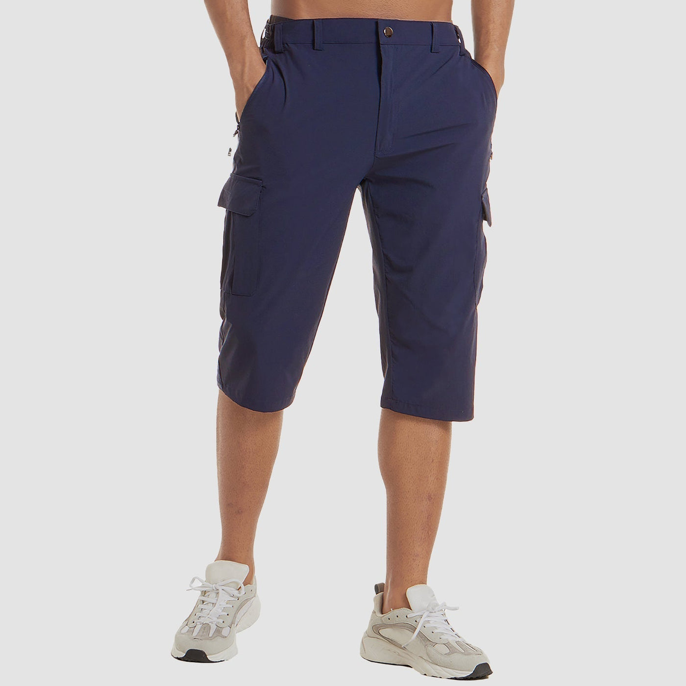 Sommer Cargo Short für Herren - Luftige 3/4 Kurze Hose mit Seitentaschen für Outdoor