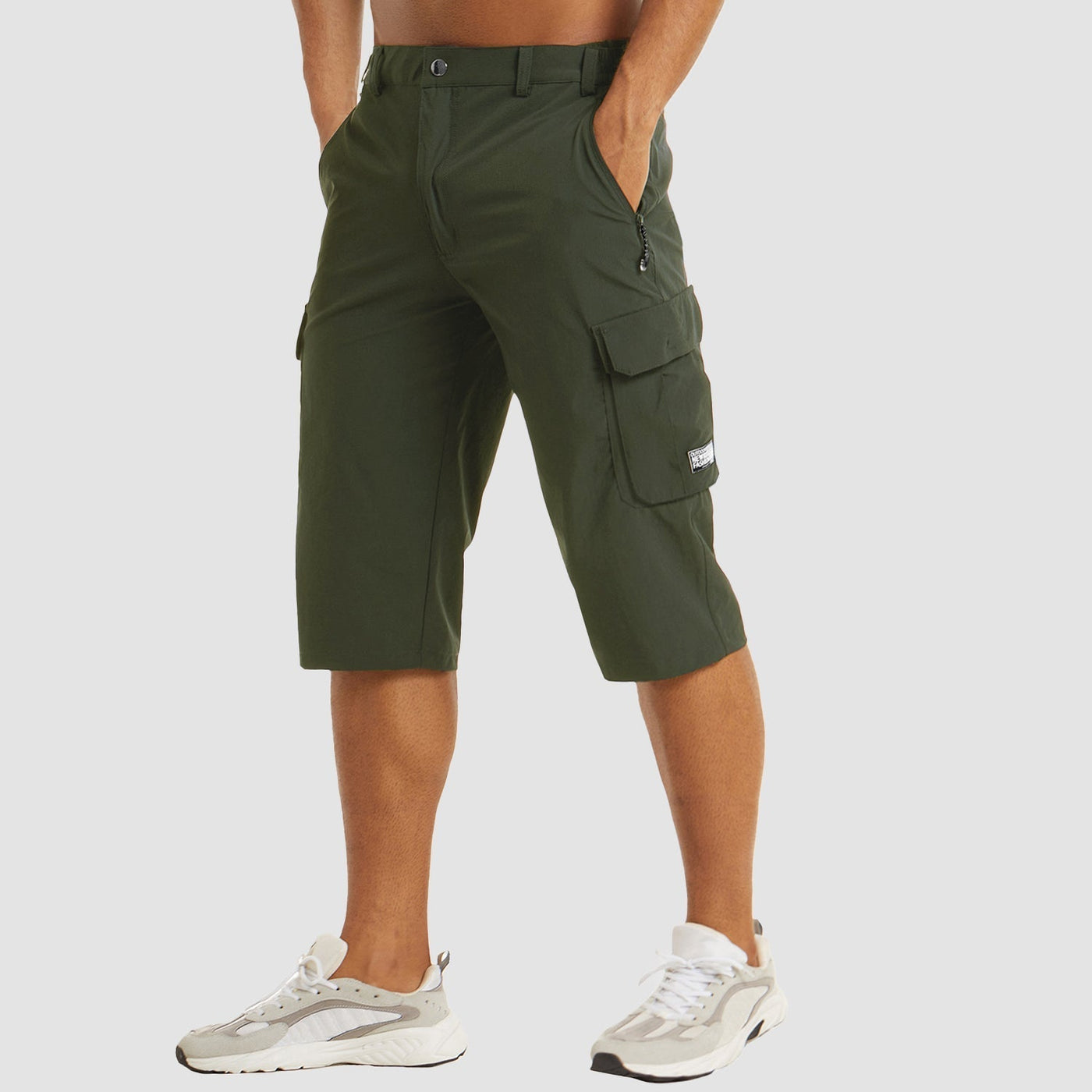 Sommer Cargo Short für Herren - Luftige 3/4 Kurze Hose mit Seitentaschen für Outdoor
