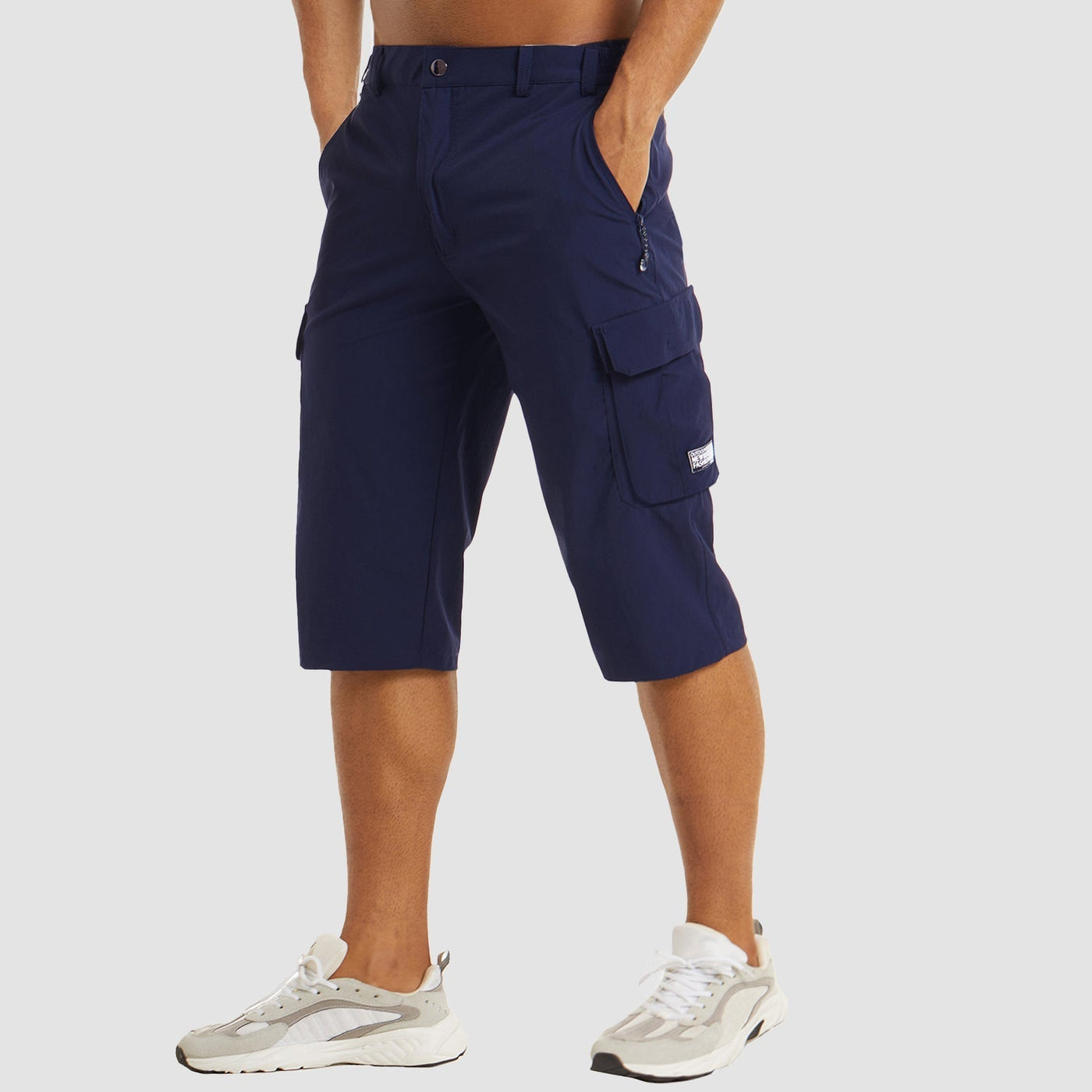 Sommer Cargo Short für Herren - Luftige 3/4 Kurze Hose mit Seitentaschen für Outdoor