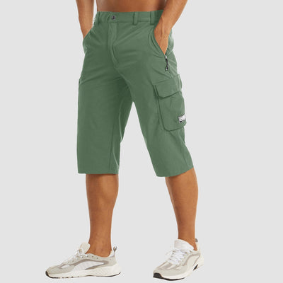 Sommer Cargo Short für Herren - Luftige 3/4 Kurze Hose mit Seitentaschen für Outdoor