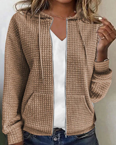Gesteppter Kapuzenpulli mit Kordelzug für Frauen.