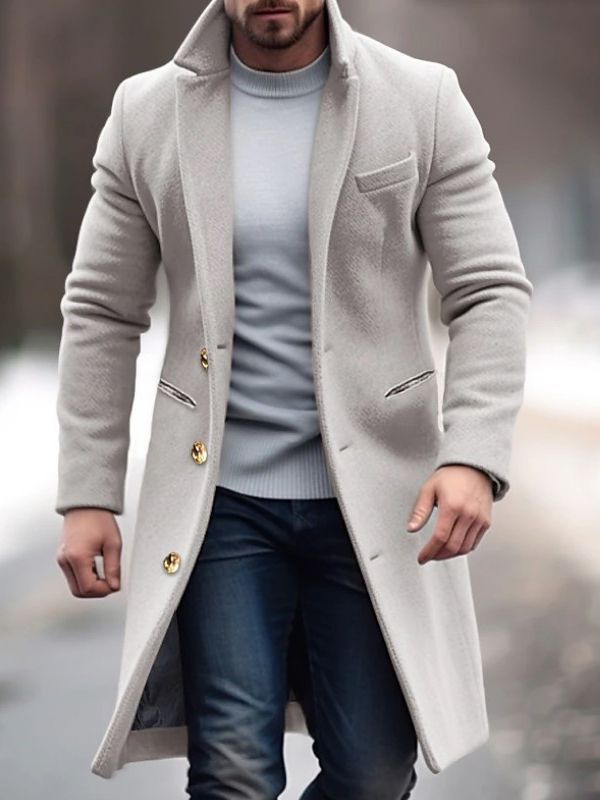 Eleganter Mantel mit Gekerbtem Revers für Herren