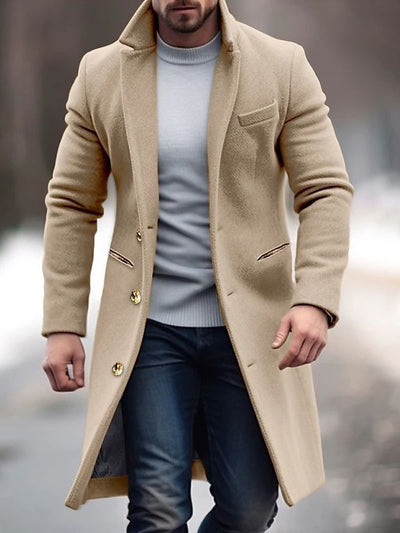 Eleganter Mantel mit Gekerbtem Revers für Herren