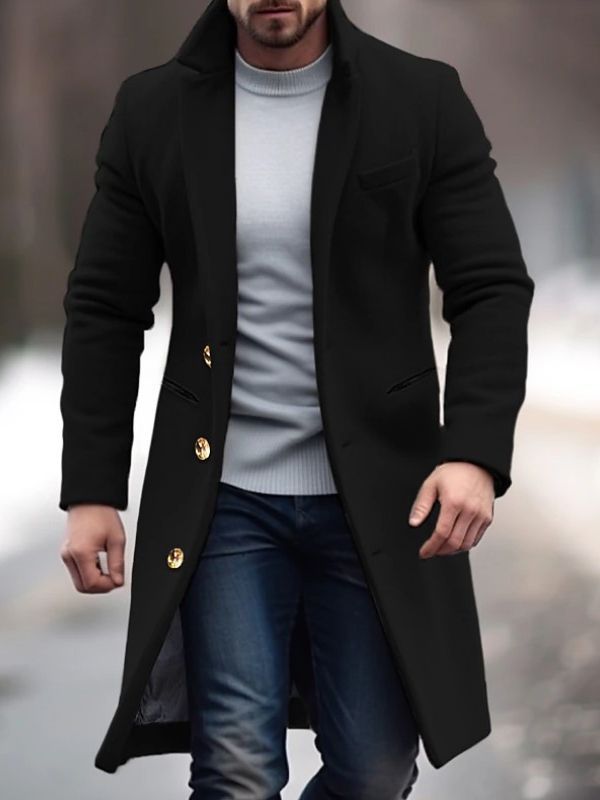 Eleganter Mantel mit Gekerbtem Revers für Herren