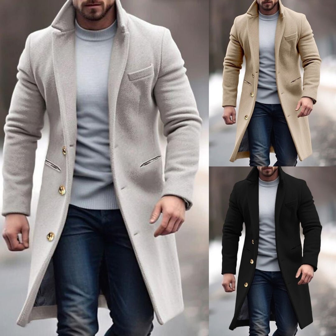 Eleganter Mantel mit Gekerbtem Revers für Herren