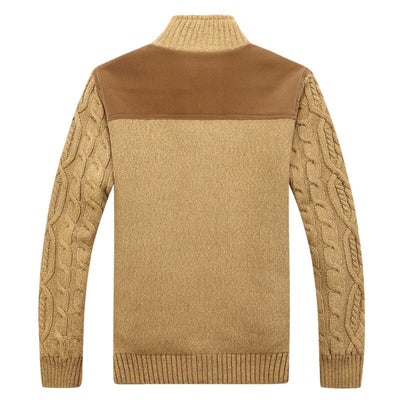 Zopfstrickjacke mit Plüschfutter für Herren