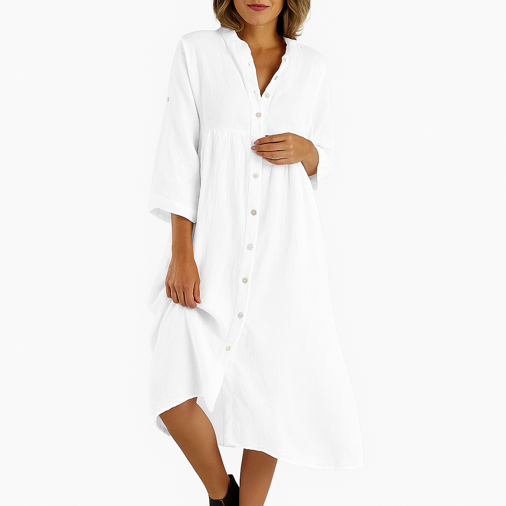 Sommerkleid für Damen – Luftiges langes Hemdblusenkleid