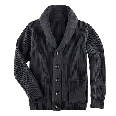 Zopfstrickjacke mit V-Ausschnitt für Herren