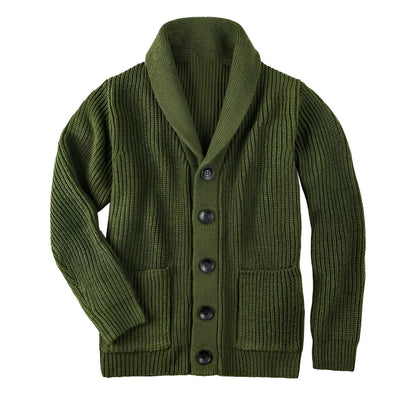 Zopfstrickjacke mit V-Ausschnitt für Herren