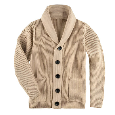 Zopfstrickjacke mit V-Ausschnitt für Herren