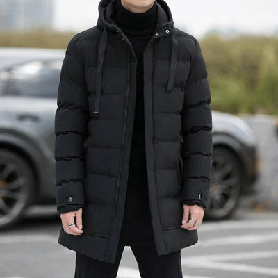 Lange Winterjacke mit Reißverschluss für Herren