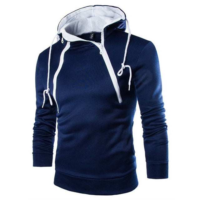 Moderner Kapuzenpullover mit Doppelreißverschluss für Herren