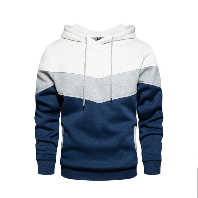 Fleece-Kapuzenpulli mit Farbblockmuster für Herren