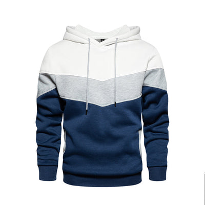 Fleece-Kapuzenpulli mit Farbblockmuster für Herren