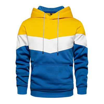 Fleece-Kapuzenpulli mit Farbblockmuster für Herren