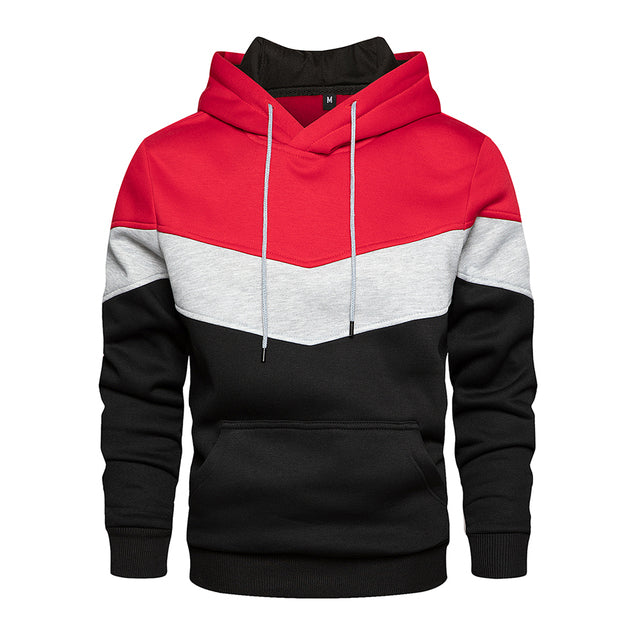 Fleece-Kapuzenpulli mit Farbblockmuster für Herren