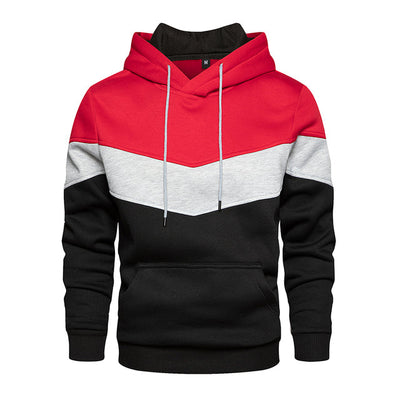Fleece-Kapuzenpulli mit Farbblockmuster für Herren