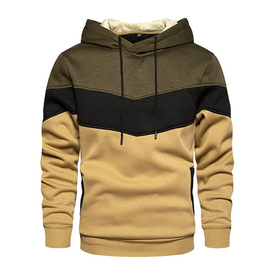 Fleece-Kapuzenpulli mit Farbblockmuster für Herren