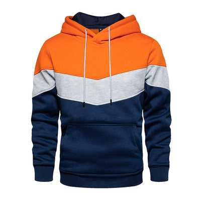 Fleece-Kapuzenpulli mit Farbblockmuster für Herren