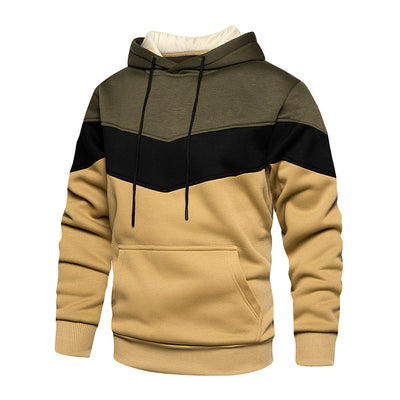 Fleece-Kapuzenpulli mit Farbblockmuster für Herren