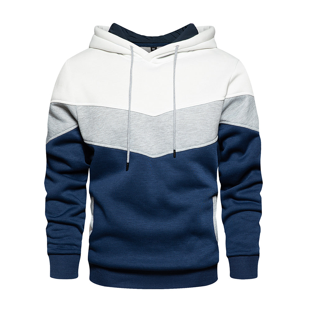 Fleece-Kapuzenpulli mit Farbblockmuster für Herren