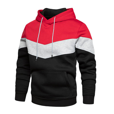 Fleece-Kapuzenpulli mit Farbblockmuster für Herren