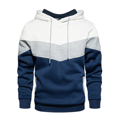 Fleece-Kapuzenpulli mit Farbblockmuster für Herren