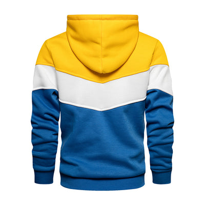 Fleece-Kapuzenpulli mit Farbblockmuster für Herren