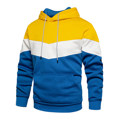 Fleece-Kapuzenpulli mit Farbblockmuster für Herren