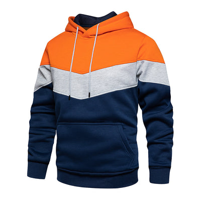 Fleece-Kapuzenpulli mit Farbblockmuster für Herren