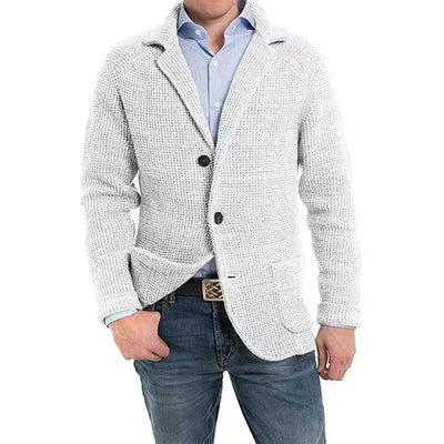 Waffelstrickjacke mit Gekerbtem Revers für Männer
