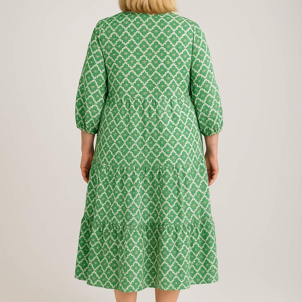 Stilvolles Damen Maxikleid Übergröße - Langes grünes Sommerkleid für heiße Sommertage