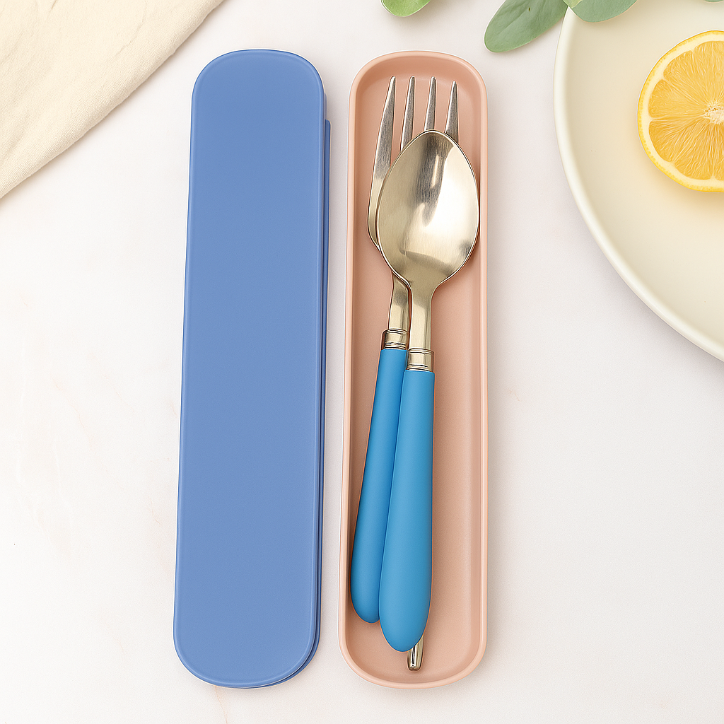 Miles | Tragbares Edelstahl-Besteckset mit Reiseetui