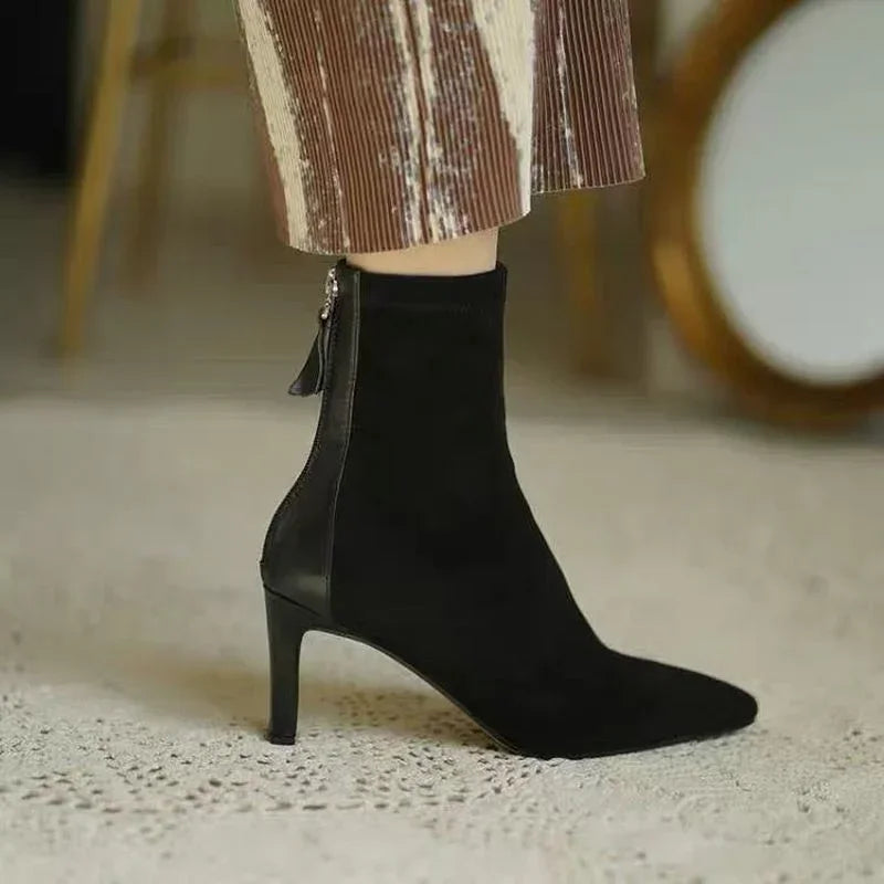 Atelier Stiefel | Sommerliche Wildlederstiefel mit hohem Absatz für Damen